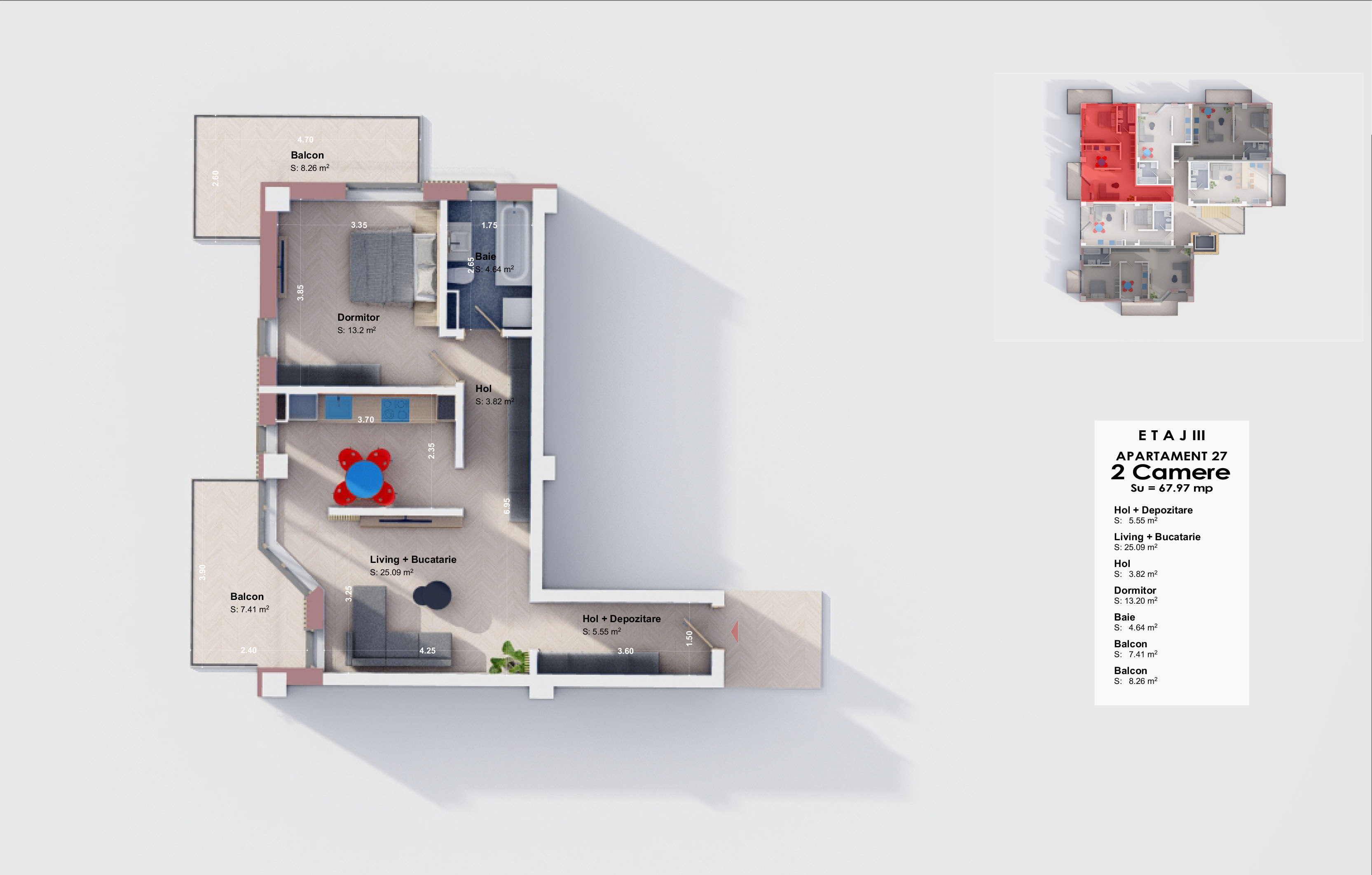 Apartament 27 - Etaj 3